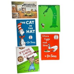 Lot 5: The Giving Tree Dr. Seuss Cat in Hat Green Eggs & Ham Mouse A Cookie Book